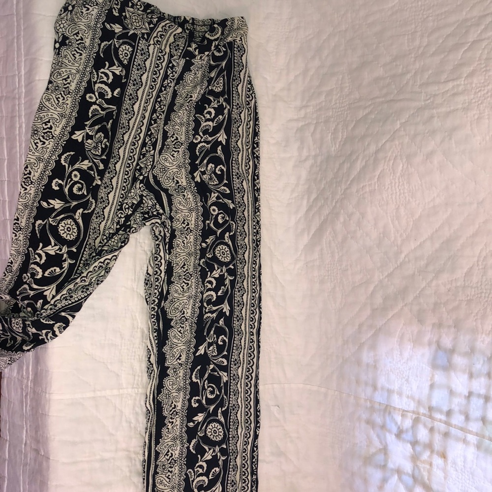 Printed flare parachute pants